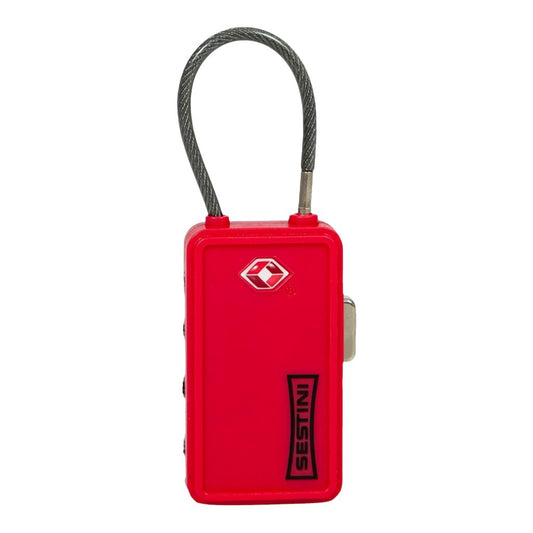 Cadeado TSA Sestini Com Identificador - Vermelho