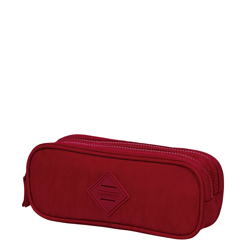 Estojo Sestini Crinkle Vermelho - 2 Compartimentos