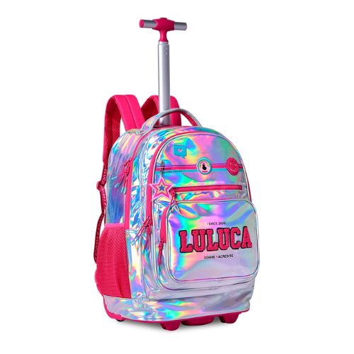 Mochila Carrinho Escolar Holográfica Luluca - LU24009