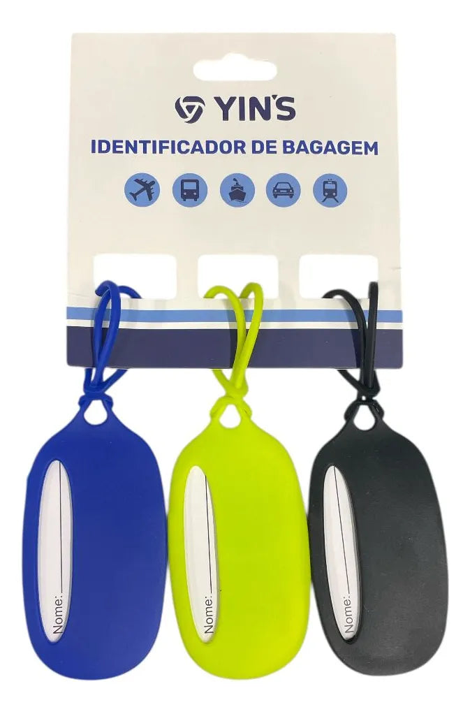 3 Peças De Etiquetas De Bagagem Identificador Várias Cores